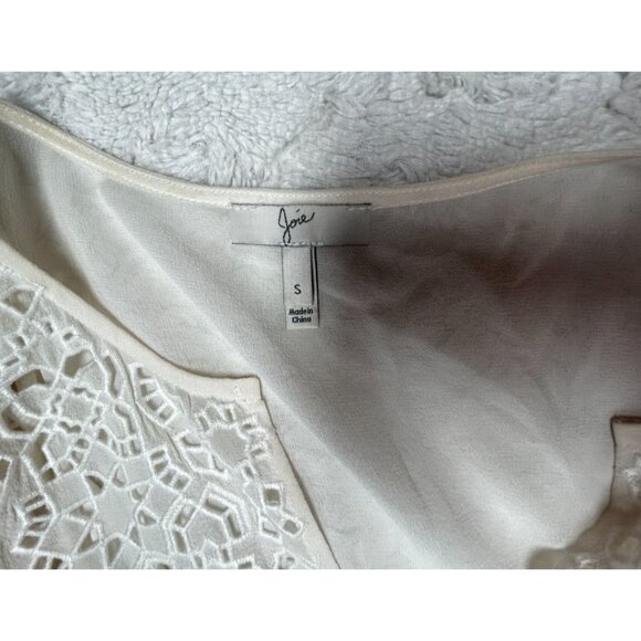 Joie Rainey Silk Crepe Georgette Dress Small Color Porcelain Short Sleeve - Picture 3 of 9